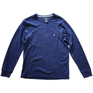 Polo Ralph Lauren Navy Blue Long Sleeve Waffle Shirt. Sz. L